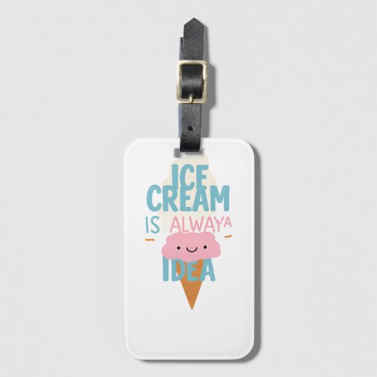 IJs is altijd een goed idee 🍦 | Schattigee pastel Bagagelabel (Voorkant (verticaal))