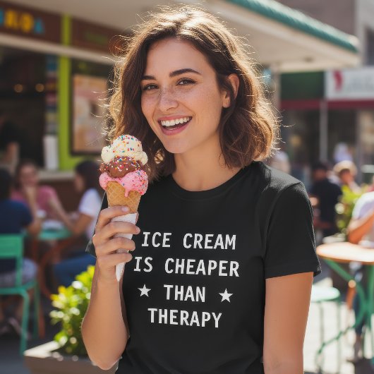 Ijs is goedkoper dan therapie grappig t-shirt
