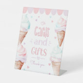 Ijs Kaarten en cadeaus verjaardagsfeest Reclamebord Met Voetstuk (Voorkant)