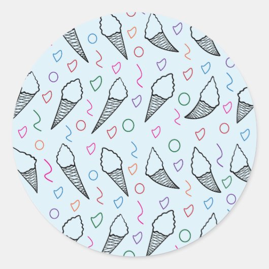 IJs kegel kunst voor ijsliefhebber Ronde Sticker (Voorkant)