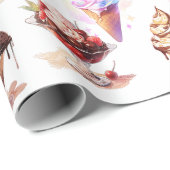 Ijs Kegels en Sundaes Cadeaupapier (Rol Hoek)