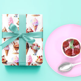 Ijs Kegels en Sundaes Cadeaupapier