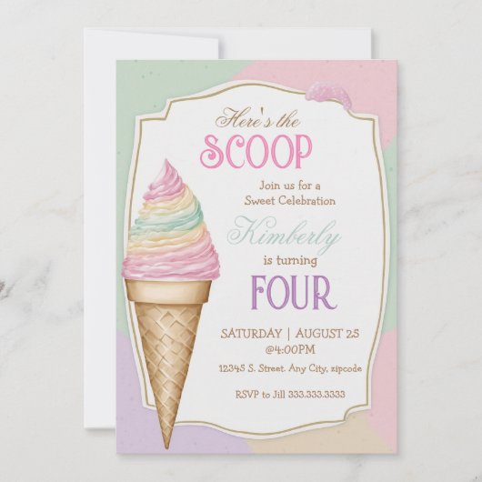 IJs kleur ingelijst verjaardagsijs Kaart (Voorkant)