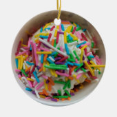 IJs Kleurrijk Roze Blauw Sprinkles Food Theme Keramisch Ornament (Voorkant)