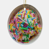 IJs Kleurrijk Roze Blauw Sprinkles Food Theme Keramisch Ornament (Links)