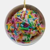 IJs Kleurrijk Roze Blauw Sprinkles Food Theme Keramisch Ornament (Achterkant)