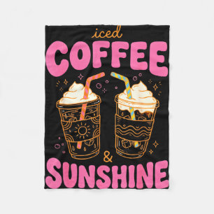 Ijs-koffie en zomerse zonneschijn vibes grappig sc fleece deken