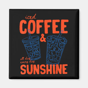 Ijs-koffie en zonneschijn Cold Brew Zomer Vakantie Magneet