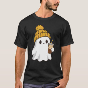 Ijs Koffie Geest Cute Laken Geest in Mosterd T-shirt