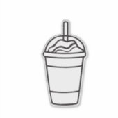 Ijs Koffie Kop Omtrek Sticker (Voorkant)