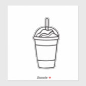 Ijs Koffie Kop Omtrek Sticker (Vel)