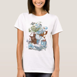 Ijs Koffie Spat Chaos Schattige Vogels & Kip T-shirt