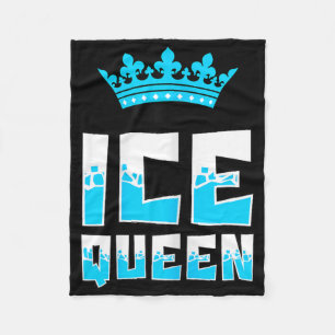 Ijs Koningin Grafisch Ijsvissen Visser Ijs Vis Rod Fleece Deken