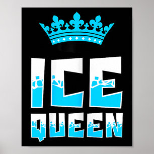 Ijs Koningin Grafisch Ijsvissen Visser Ijs Vis Rod Poster