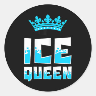 Ijs Koningin Grafisch Ijsvissen Visser Ijs Vis Rod Ronde Sticker