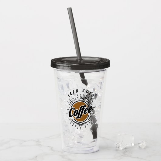 Ijs-koude koffie acryl drinkbeker (Voorkant ijs)
