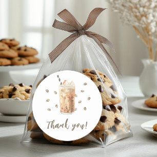 Ijs Koude koffie brouwen Baby shower Bedankt  Ronde Sticker