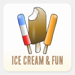 Ijs & Leuke Verjaardag Vierkante Sticker