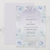 Ijs Lilac Loof Eucalyptus Bruiloft Kaart (Voorkant / Achterkant)