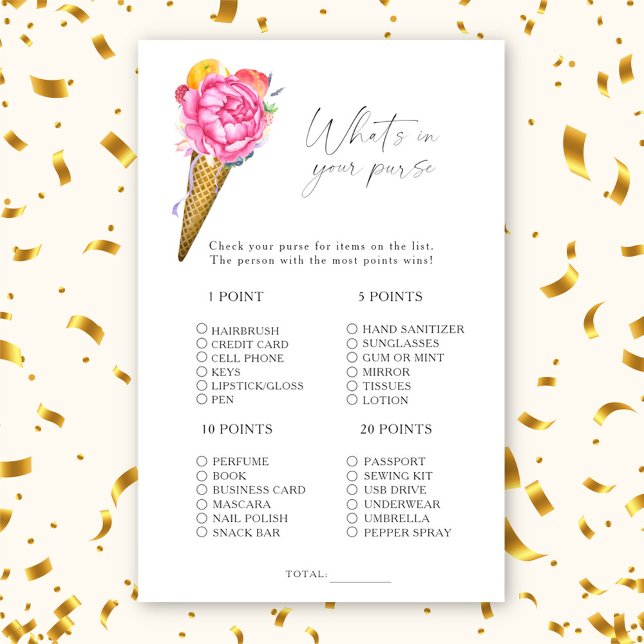 IJs met bloemen - Wat zit er in je tas spel (Creator heeft geüpload)