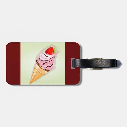 IJs met een aardbei Bagagelabel (Achterkant horizontaal)