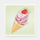 IJs met een aardbei Servet (Voorkant)