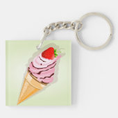 IJs met een aardbei Sleutelhanger (Achterkant)