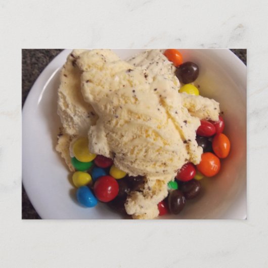 ijs met snoepjes briefkaart (Voorkant)