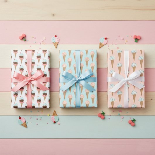 Ijs met Spikkels Modern Kleurrijk Cadeaupapier