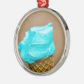 Ijs met wafel macro metalen ornament (Links)