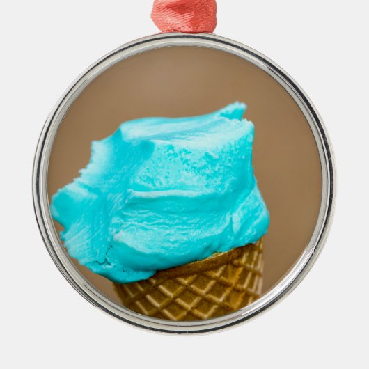 Ijs met wafel macro metalen ornament (Voorkant)