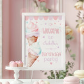 IJs modern meisje verjaardag feest welkom Poster