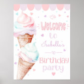 IJs modern meisje verjaardag feest welkom Poster (Voorkant)