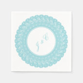 IJs/munt blauw kant cocktail servet (Voorkant)