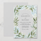 Ijs Olijf Loof Eucalyptus Bruiloft Kaart (Voorkant / Achterkant)