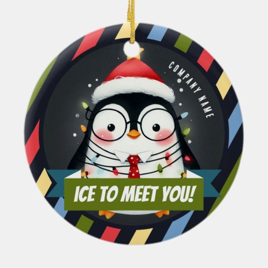 IJs om je te ontmoeten! Temp - Kantoor Christmas Keramisch Ornament (Achterkant)