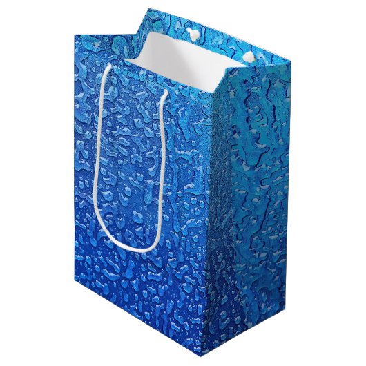 Ijs op blauwe metaal   medium cadeauzakje (Voorkant Gekanteld)