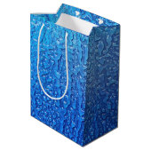 Ijs op blauwe metaal   medium cadeauzakje (Achterkant Gekanteld)