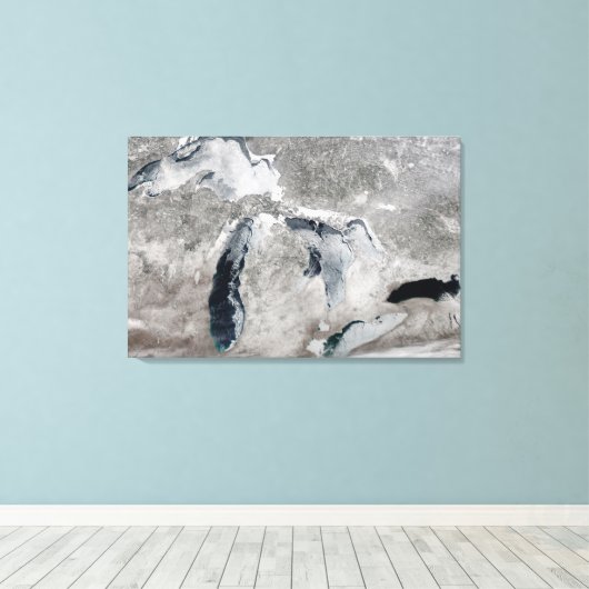 IJs op de Grote Meren, Verenigde Staten. Canvas Afdruk (Insitu (Houten vloer))