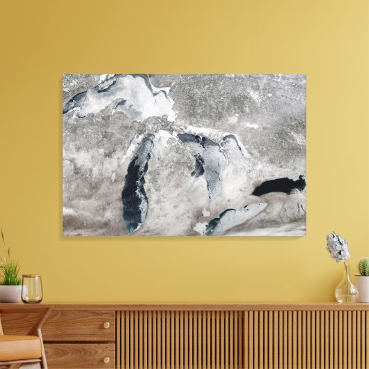 IJs op de Grote Meren, Verenigde Staten. Canvas Afdruk (Insitu (Woonkamer))