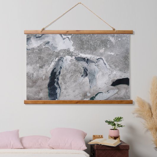 IJs op de Grote Meren, Verenigde Staten. Hangend Wandkleed (Slaapkamer)