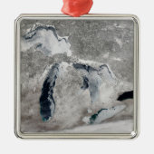 IJs op de Grote Meren, Verenigde Staten. Metalen Ornament (Voorkant)