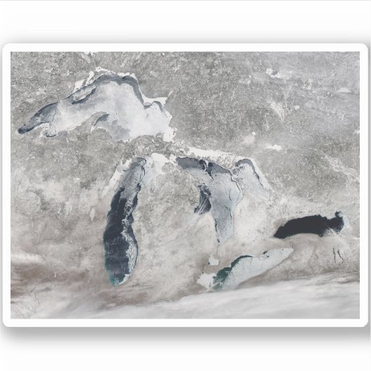 IJs op de Grote Meren, Verenigde Staten. Sticker (Voorkant)