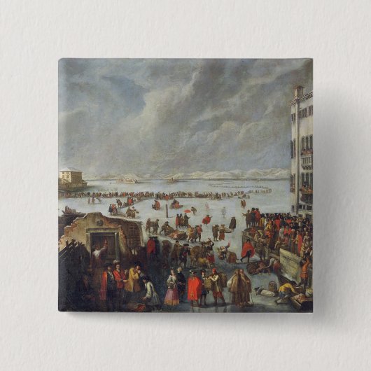 IJs op de lagune Vierkante Button 5,1 Cm (Voorkant)