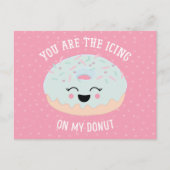 Ijs op mijn donut Grappige Valentijnsdag Feestdagenkaart (Voorkant)