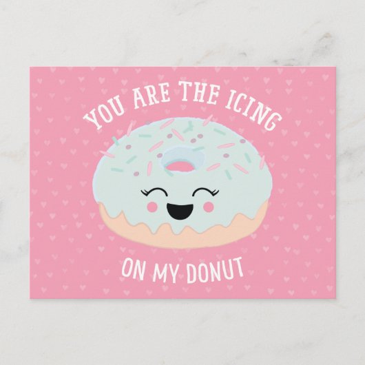 Ijs op mijn donut Grappige Valentijnsdag Feestdagenkaart (Voorkant)