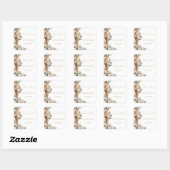 Ijs opgeschept Bloemige Boho Bruiloftsborrel Vierkante Sticker (Vel)