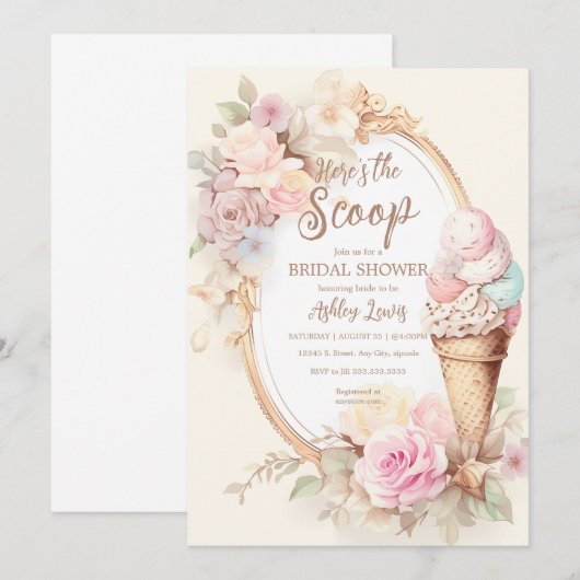 Ijs oude roze ijsroom kaart (Voorkant / Achterkant)