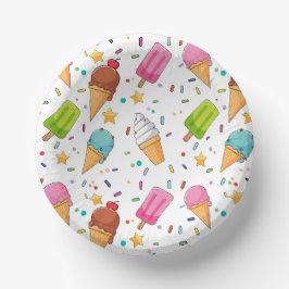Ijs papieren kommen, zoete traktatie dessert kommen