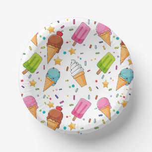 Ijs papieren kommen, zoete traktatie dessert kommen